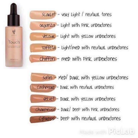 Touch Mineral Liquid Foundation Colors and Swatches